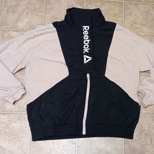 Reebok Black and Tan Windbreaker Jacket